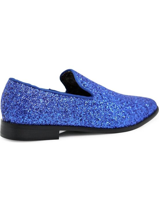Men\'s Royal Blue Vintage Glitter Loafer Slip On Tuxedo Dress Party Classic Shoes main image 6